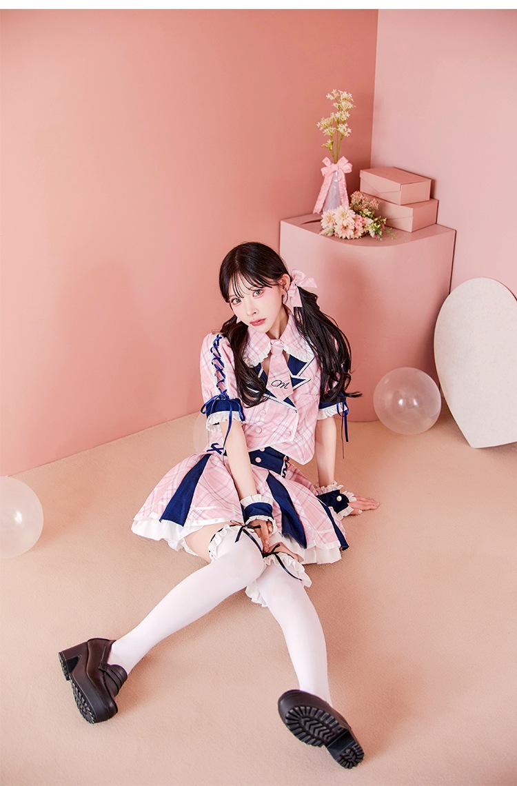 【即日発送】キャンディチェックアイドルブレザー《ハロウィンコスプレ8点セット》【Malymoon/マリームーン】【CS25115】