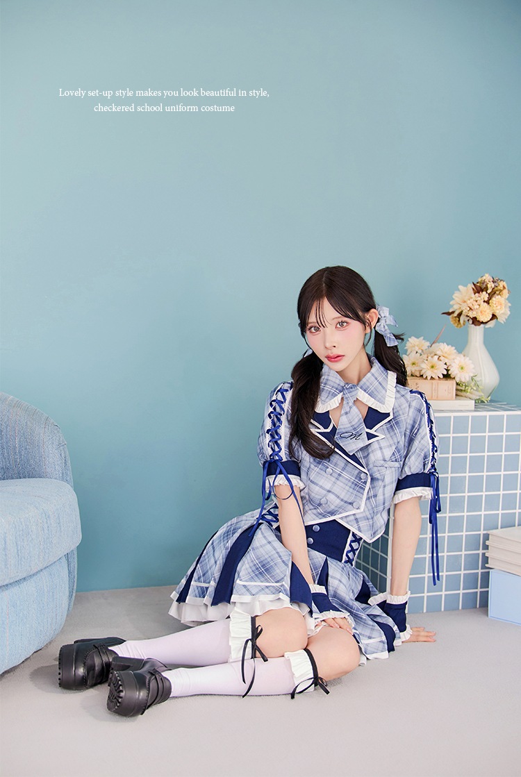 【即日発送】キャンディチェックアイドルブレザー《ハロウィンコスプレ8点セット》【Malymoon/マリームーン】【CS25115】