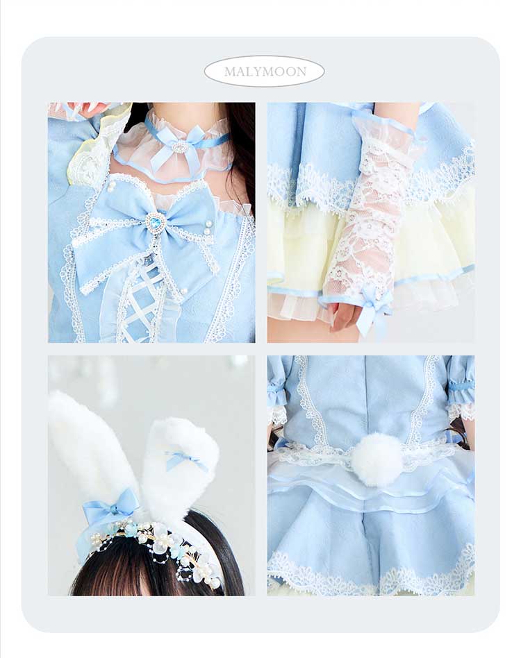 【即日発送】【佐藤ノア&中村里砂着用】ロイヤルマリーレースバニー《オリジナルコスプレ12点セット》【Malymoon/マリームーン】【CS25193-2】