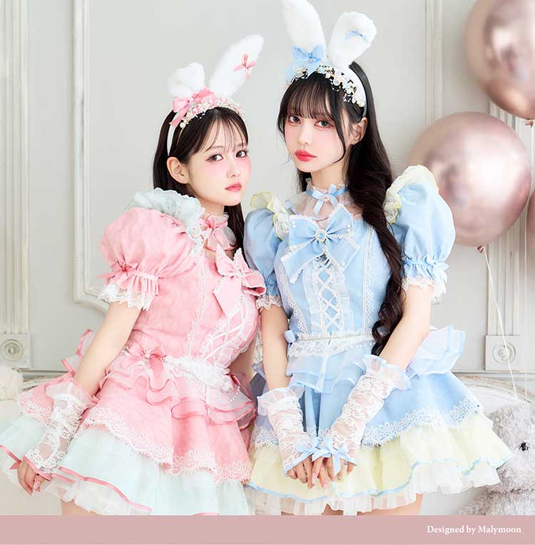【即日発送】【佐藤ノア&中村里砂着用】ロイヤルマリーレースバニー《オリジナルコスプレ12点セット》【Malymoon/マリームーン】【CS25193-2】