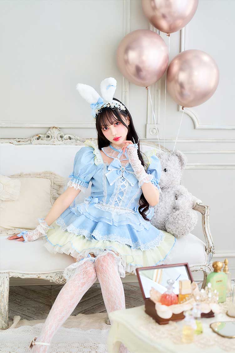 【即日発送】【佐藤ノア&中村里砂着用】ロイヤルマリーレースバニー《オリジナルコスプレ12点セット》【Malymoon/マリームーン】【CS25193-2】