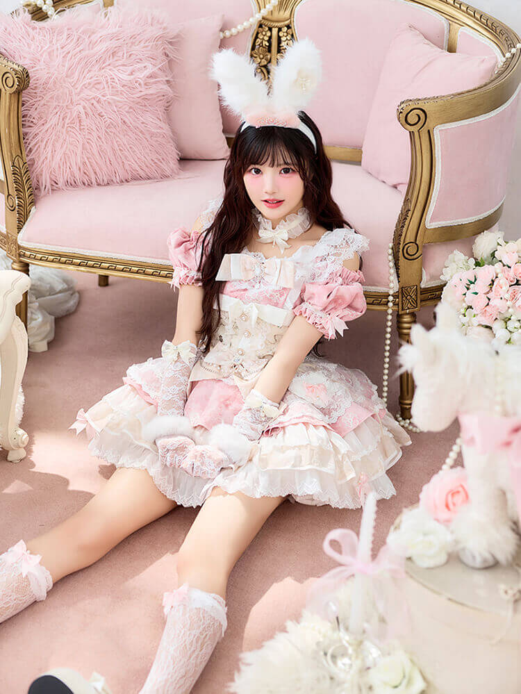 【即日発送】【iLiFE!真守みゅう着用】バロックミューズバニードレス《ハロウィンコスプレ15点セット》【Malymoon/マリームーン】【CS26060-3】
