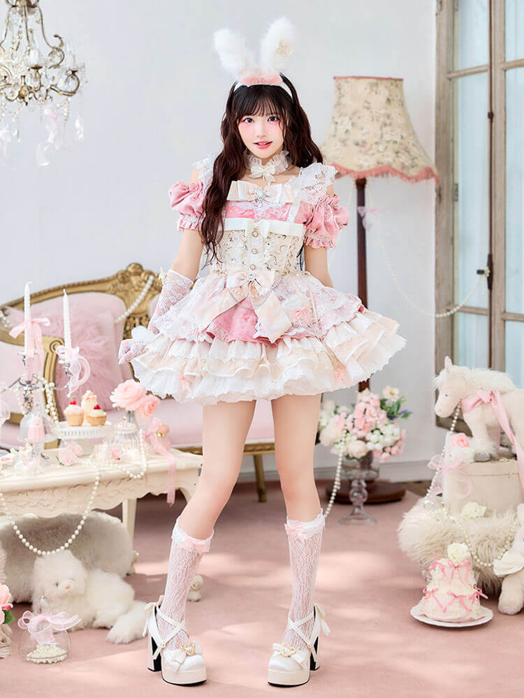 【即日発送】【iLiFE!真守みゅう着用】バロックミューズバニードレス《ハロウィンコスプレ15点セット》【Malymoon/マリームーン】【CS26060-3】