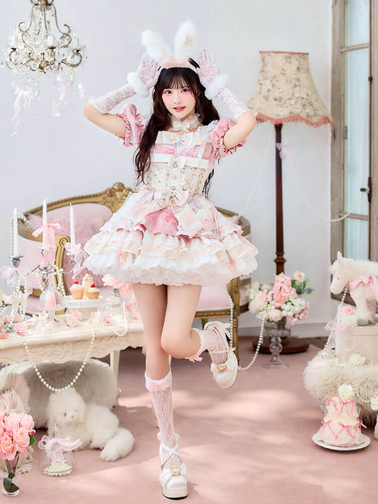【即日発送】【iLiFE!真守みゅう着用】バロックミューズバニードレス《ハロウィンコスプレ15点セット》【Malymoon/マリームーン】【CS26060-3】