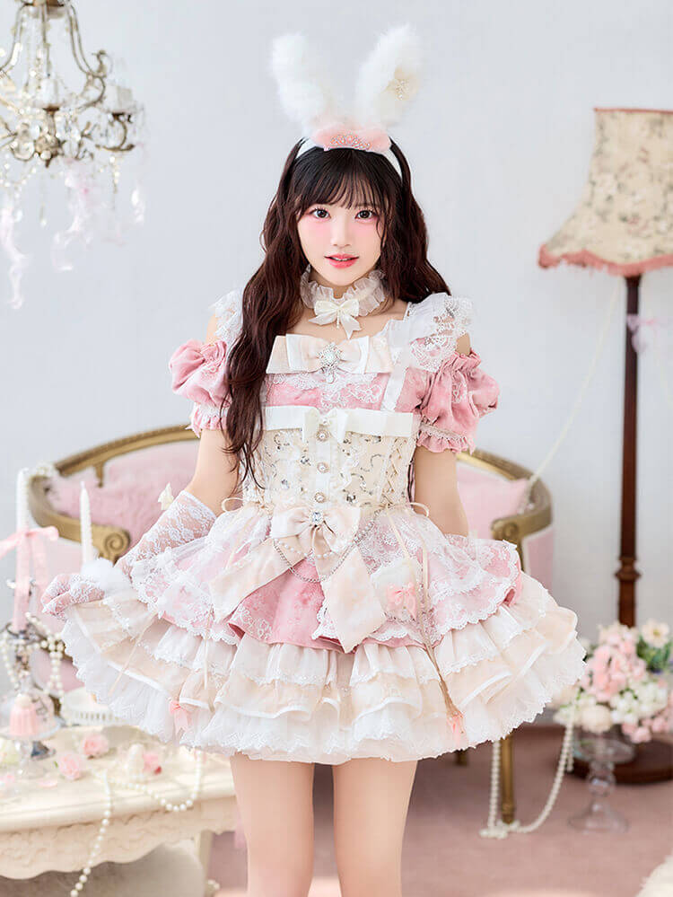 【即日発送】【iLiFE!真守みゅう着用】バロックミューズバニードレス《ハロウィンコスプレ15点セット》【Malymoon/マリームーン】【CS26060-3】