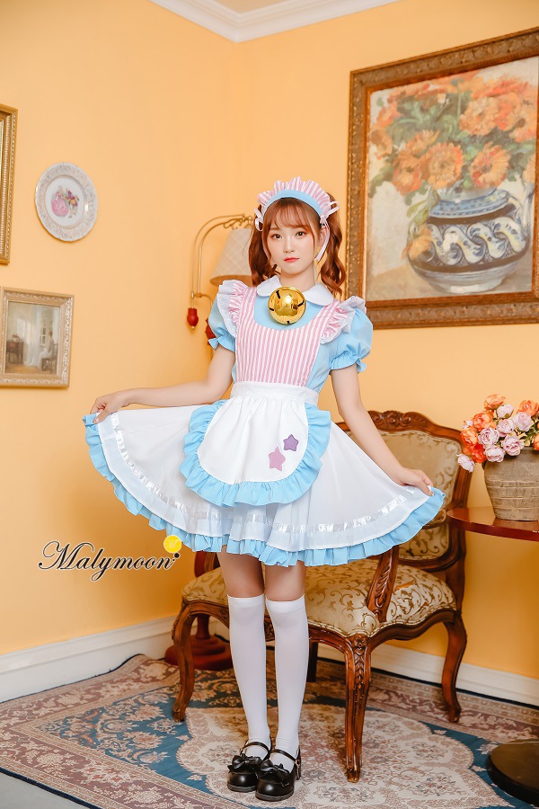 【取り寄せ】【レビュー投稿で白ニーハイプレゼント】完全受注オーダー高級メイド服《かわいいコスプレ4点セット》【odr8127】