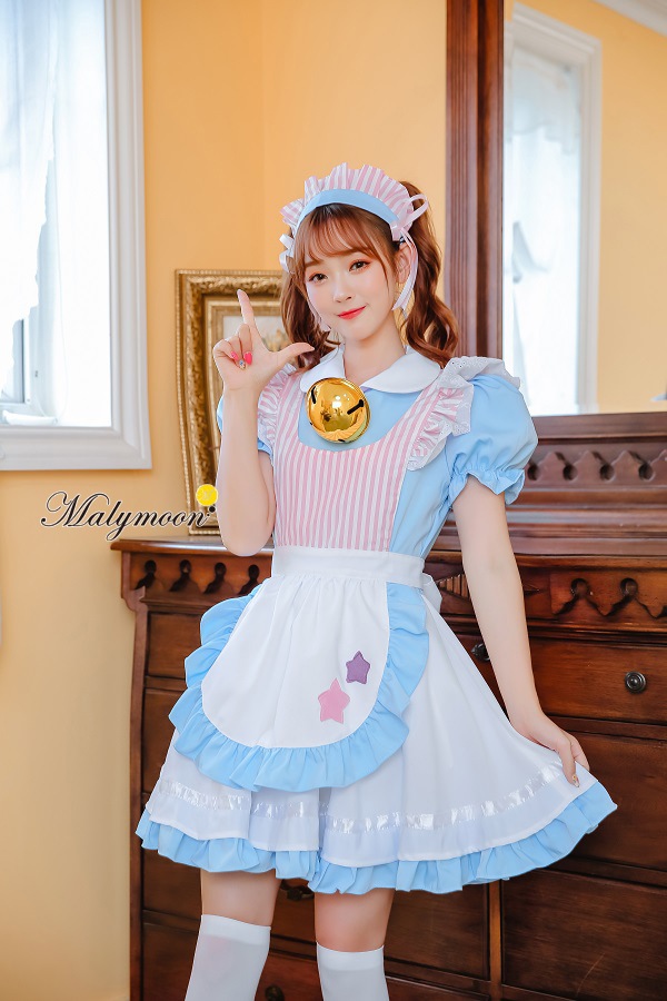 【取り寄せ】【レビュー投稿で白ニーハイプレゼント】完全受注オーダー高級メイド服《かわいいコスプレ4点セット》【odr8127】