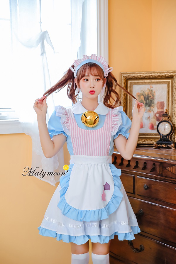 【取り寄せ】【レビュー投稿で白ニーハイプレゼント】完全受注オーダー高級メイド服《かわいいコスプレ4点セット》【odr8127】