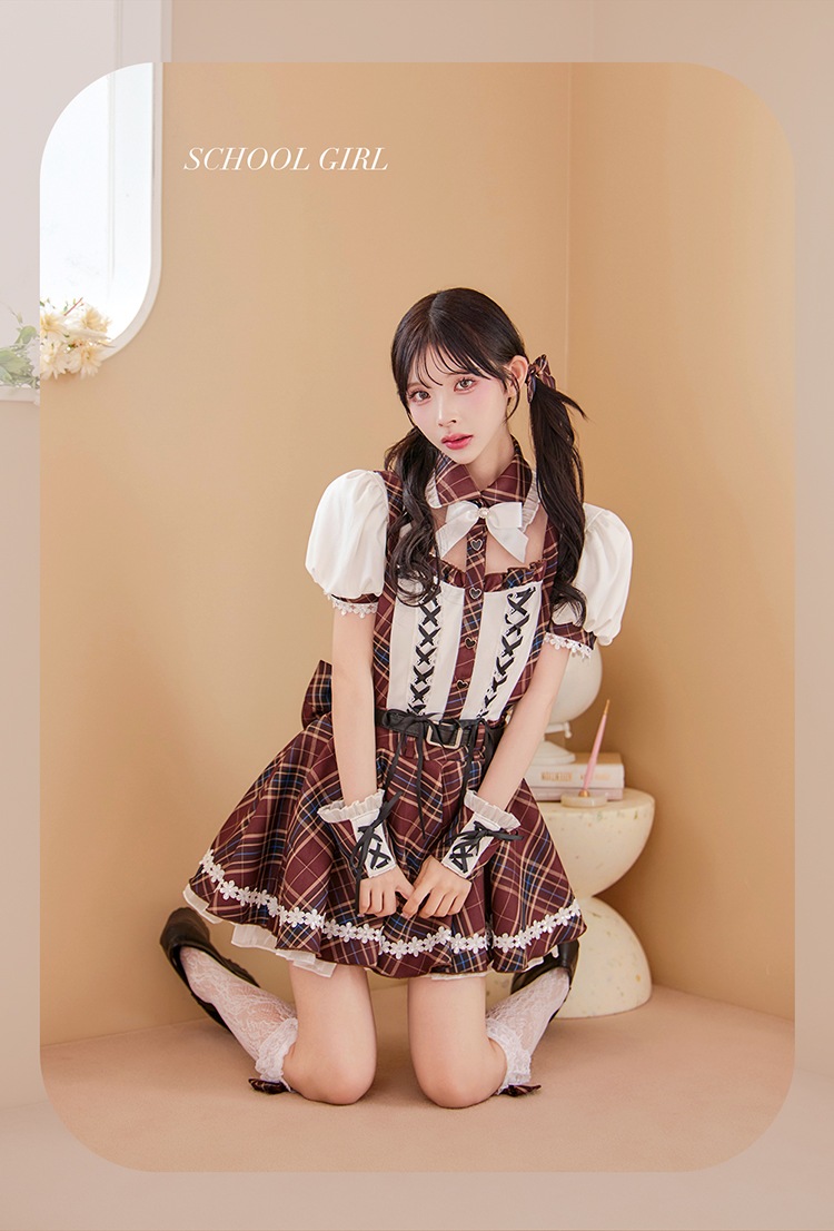 【即日発送】フルールラインドーリースクールガール《ハロウィンコスプレ9点セット》【Malymoon/マリームーン】【CS25116】