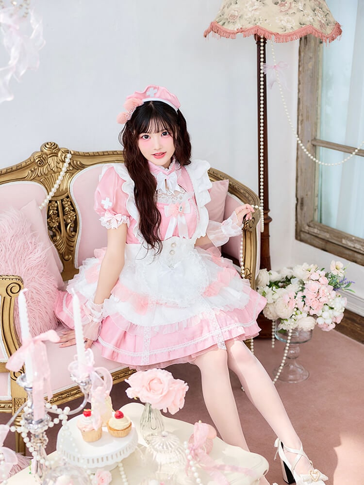 【即日発送】【iLiFE!真守みゅう着用】エーテルトーンリボンナース《ハロウィンコスプレ14点セット》【Malymoon/マリームーン】【CS26063-3】