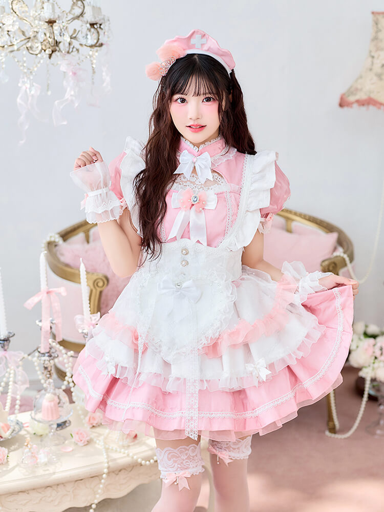 【即日発送】【iLiFE!真守みゅう着用】エーテルトーンリボンナース《ハロウィンコスプレ14点セット》【Malymoon/マリームーン】【CS26063-3】