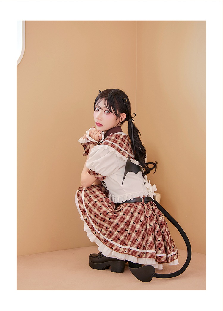 【即日発送】デビルチャームフリルセーラー《ハロウィンコスプレ9点セット》【Malymoon/マリームーン】【CS25117】