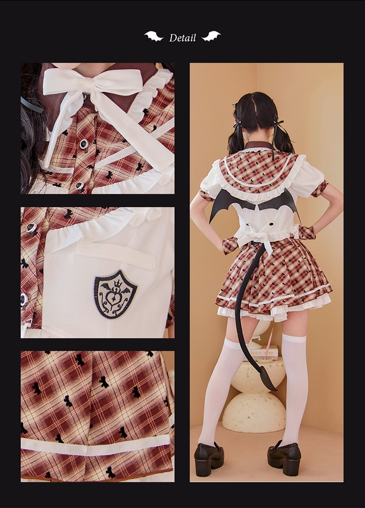 【即日発送】デビルチャームフリルセーラー《ハロウィンコスプレ9点セット》【Malymoon/マリームーン】【CS25117】