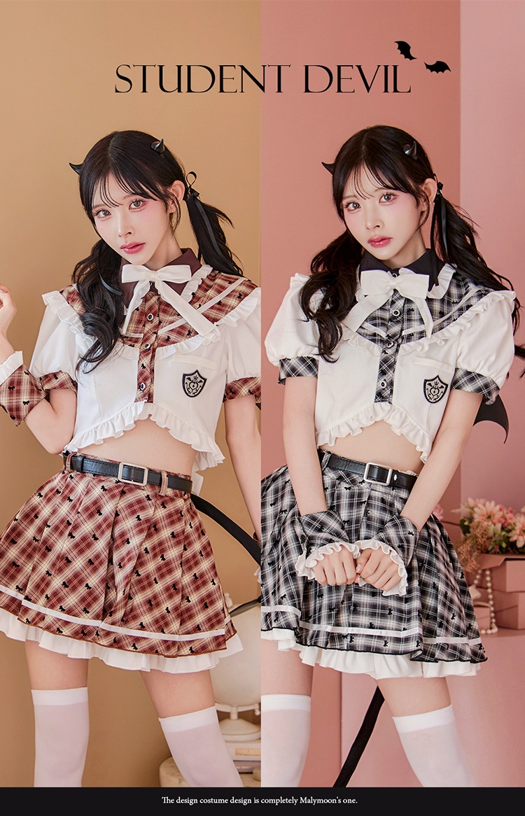 【即日発送】デビルチャームフリルセーラー《ハロウィンコスプレ9点セット》【Malymoon/マリームーン】【CS25117】