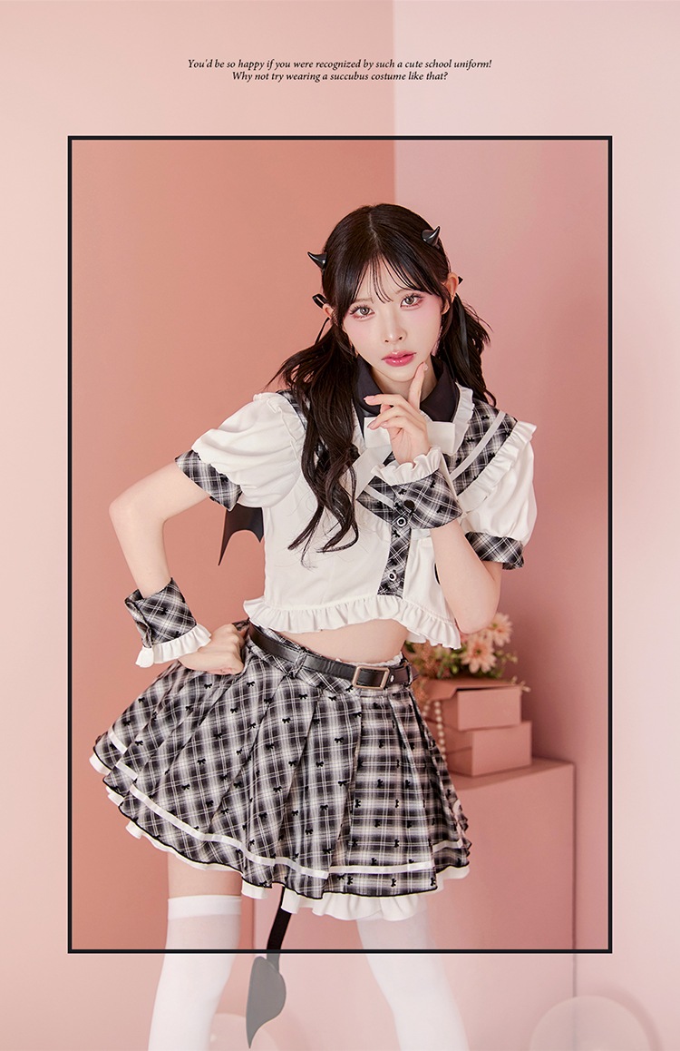 【即日発送】デビルチャームフリルセーラー《ハロウィンコスプレ9点セット》【Malymoon/マリームーン】【CS25117】