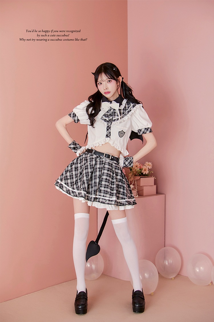 【即日発送】デビルチャームフリルセーラー《ハロウィンコスプレ9点セット》【Malymoon/マリームーン】【CS25117】