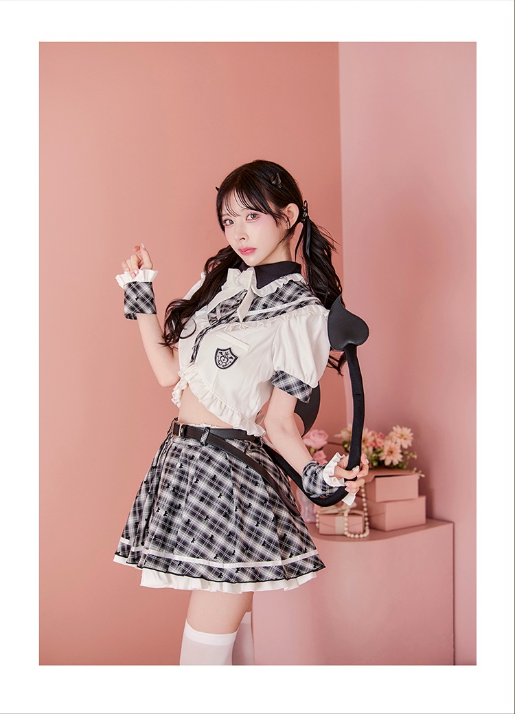 【即日発送】デビルチャームフリルセーラー《ハロウィンコスプレ9点セット》【Malymoon/マリームーン】【CS25117】