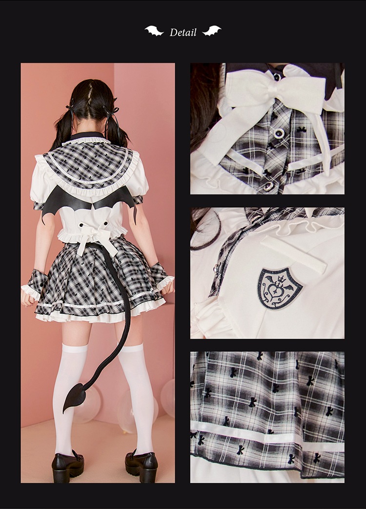 【即日発送】デビルチャームフリルセーラー《ハロウィンコスプレ9点セット》【Malymoon/マリームーン】【CS25117】