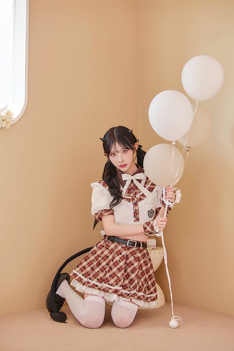 【即日発送】デビルチャームフリルセーラー《ハロウィンコスプレ9点セット》【Malymoon/マリームーン】【CS25117】