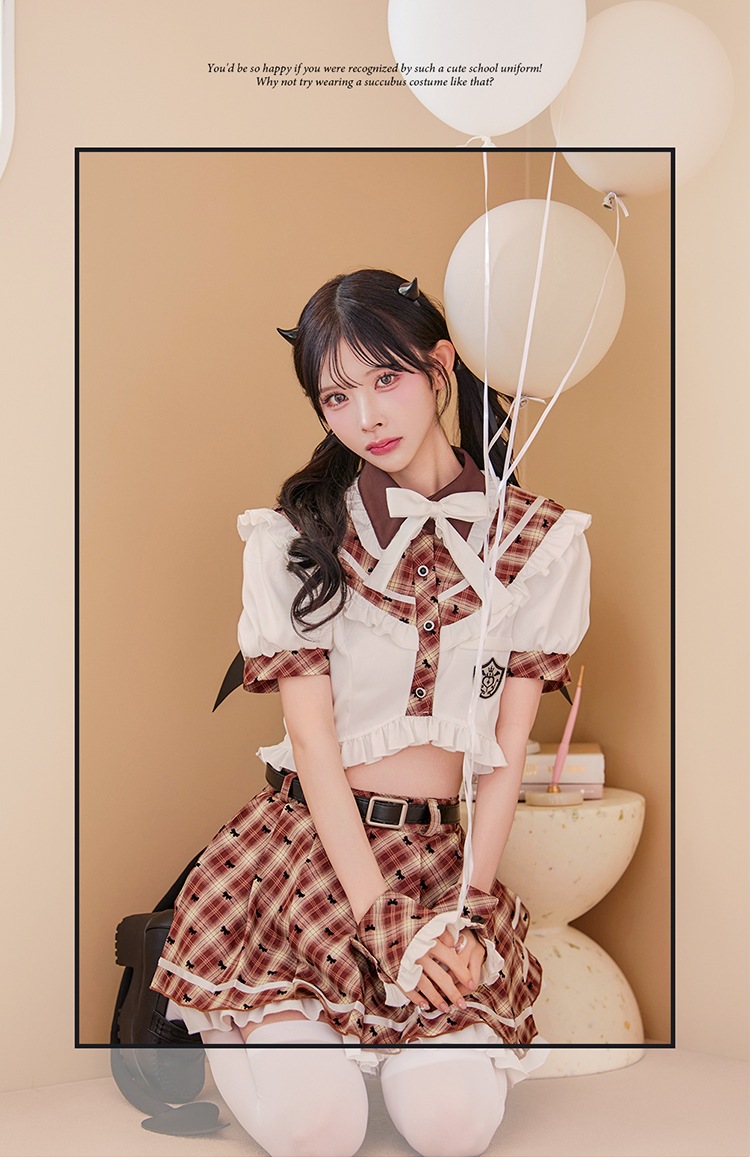 【即日発送】デビルチャームフリルセーラー《ハロウィンコスプレ9点セット》【Malymoon/マリームーン】【CS25117】