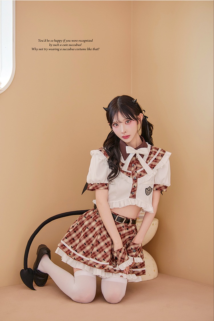 【即日発送】デビルチャームフリルセーラー《ハロウィンコスプレ9点セット》【Malymoon/マリームーン】【CS25117】