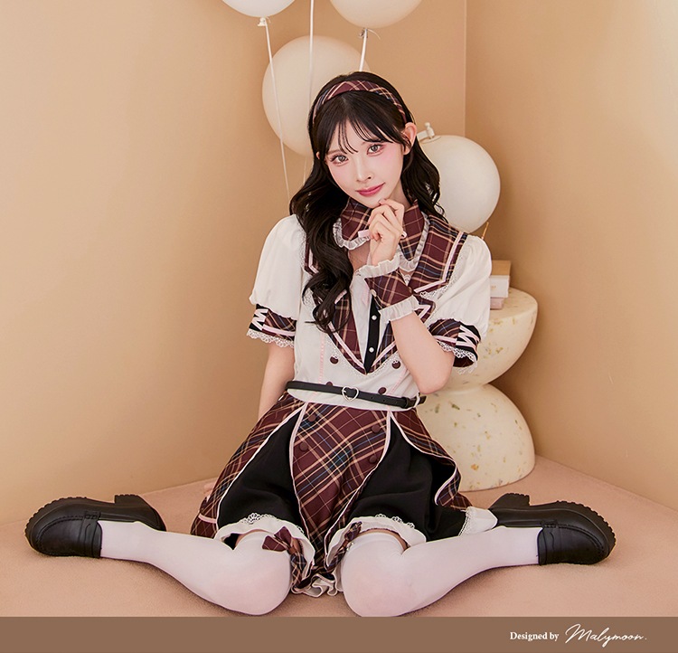 【即日発送】リボンロイヤルスクールコスチューム《ハロウィンコスプレ8点セット》【Malymoon/マリームーン】【CS25118】