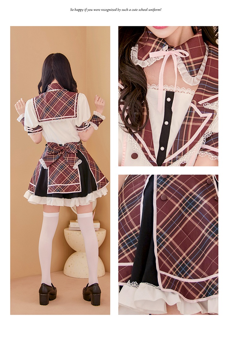 【即日発送】リボンロイヤルスクールコスチューム《ハロウィンコスプレ8点セット》【Malymoon/マリームーン】【CS25118】