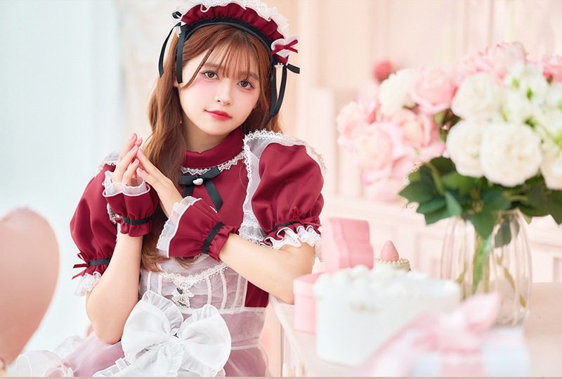 【即日発送】【景井ひな着用】バレンタインハートホワイトチュールメイド《バレンタインコスプレ9点セット》【Malymoon/マリームーン】【CS25158】