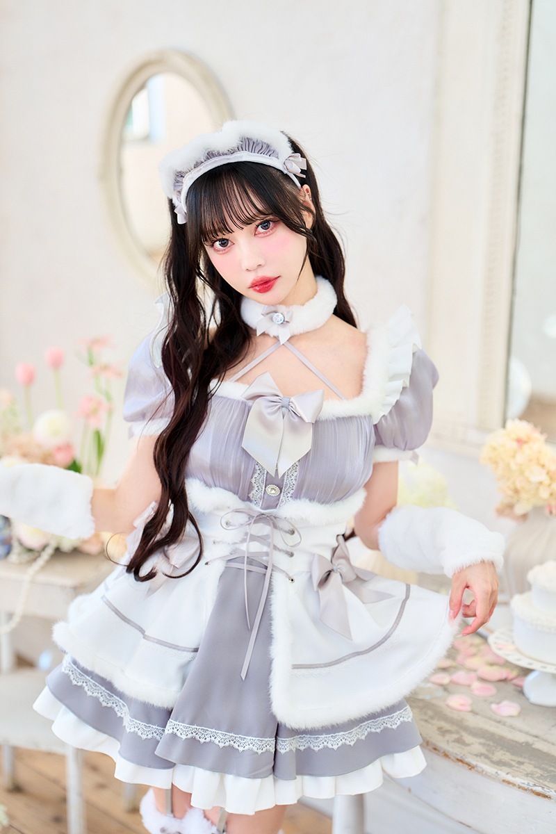 【即日発送】【中村里砂着用】パールグレーファーメイド《オリジナルコスプレ9点セット》【Malymoon/マリームーン】【CS25205】