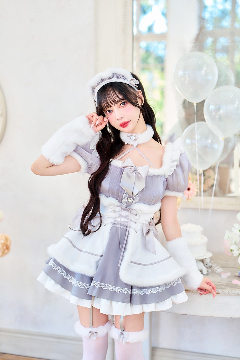 【即日発送】【中村里砂着用】パールグレーファーメイド《オリジナルコスプレ9点セット》【Malymoon/マリームーン】【CS25205】