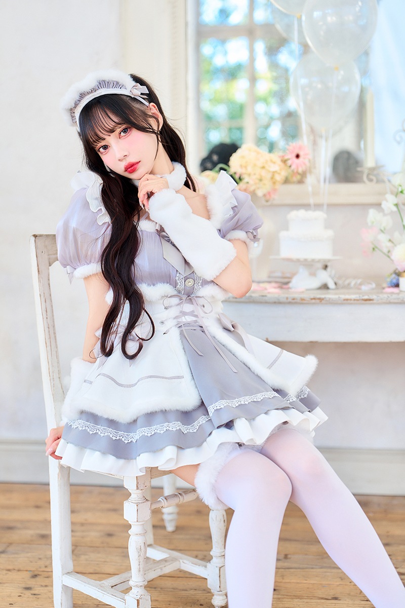 【即日発送】【中村里砂着用】パールグレーファーメイド《オリジナルコスプレ9点セット》【Malymoon/マリームーン】【CS25205】