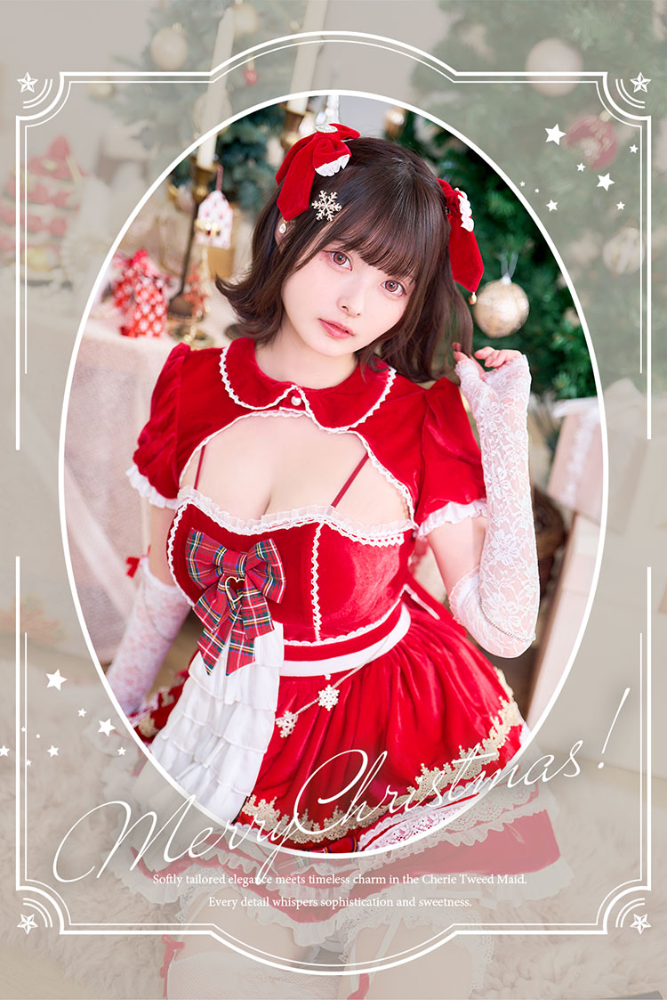 【1～3営業日で発送】【すずらコラボ】スノーブルームベルベットサンタ《オリジナルコスプレ7点セット》【Malymoon/マリームーン】【CS25195】