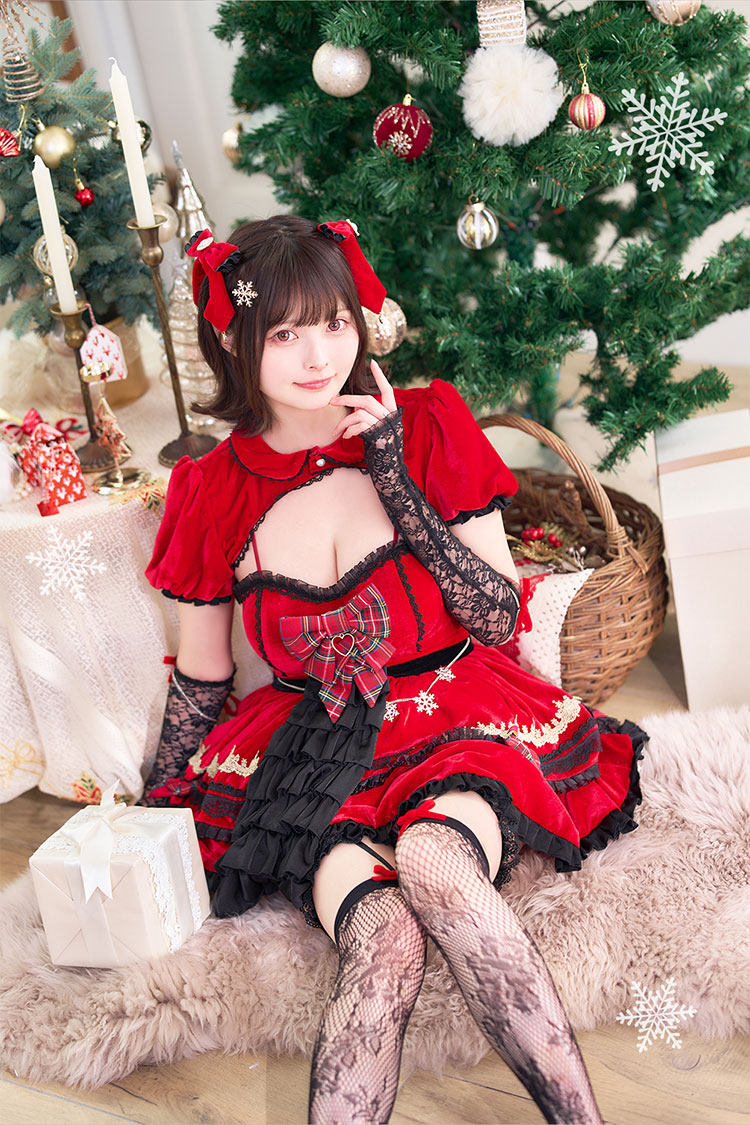 【1～3営業日で発送】【すずらコラボ】スノーブルームベルベットサンタ《オリジナルコスプレ7点セット》【Malymoon/マリームーン】【CS25195】