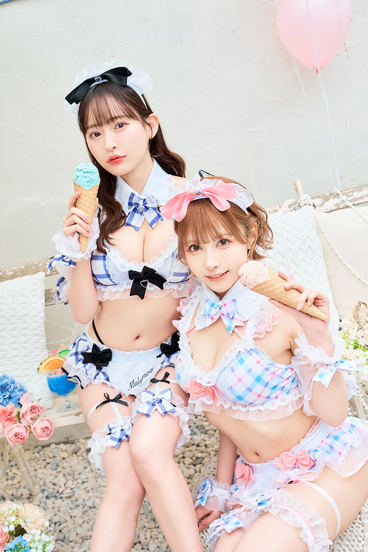 【即日発送】フリルチェックアラモードビキニ《レディース水着11点セット》【Malymoon/マリームーン】【SW25001】