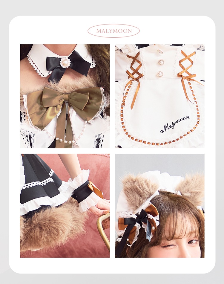 【一部予約】ノーブルファーキャットメイド《オリジナルコスプレ14点セット》【Malymoon/マリームーン】【CS26015】 