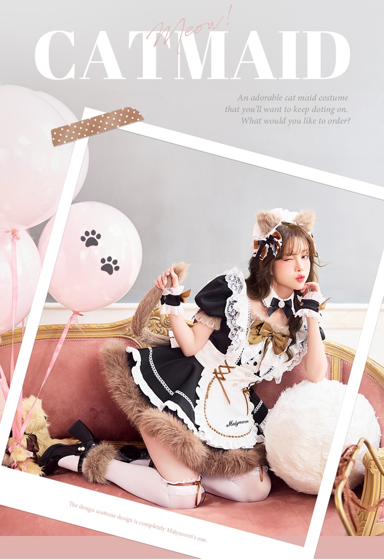 【一部予約】ノーブルファーキャットメイド《オリジナルコスプレ14点セット》【Malymoon/マリームーン】【CS26015】 