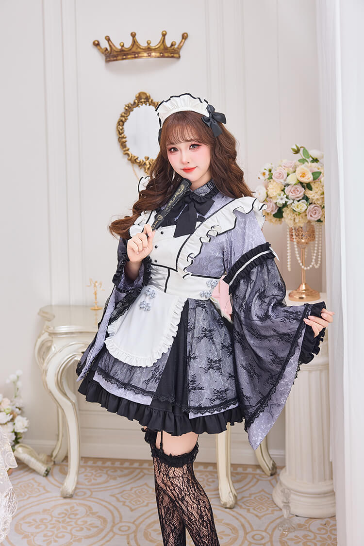 マリームーン　チャイナ　コスプレ 即日発送】ブラックシアーチャイナメイド《ハロウィンコスプレ7点