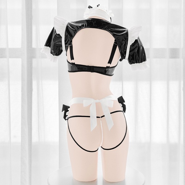 【odr】セクシーレザーメイド服《かわいいコスプレ9点セット》【SEVENTY-THREE】【odr6046】