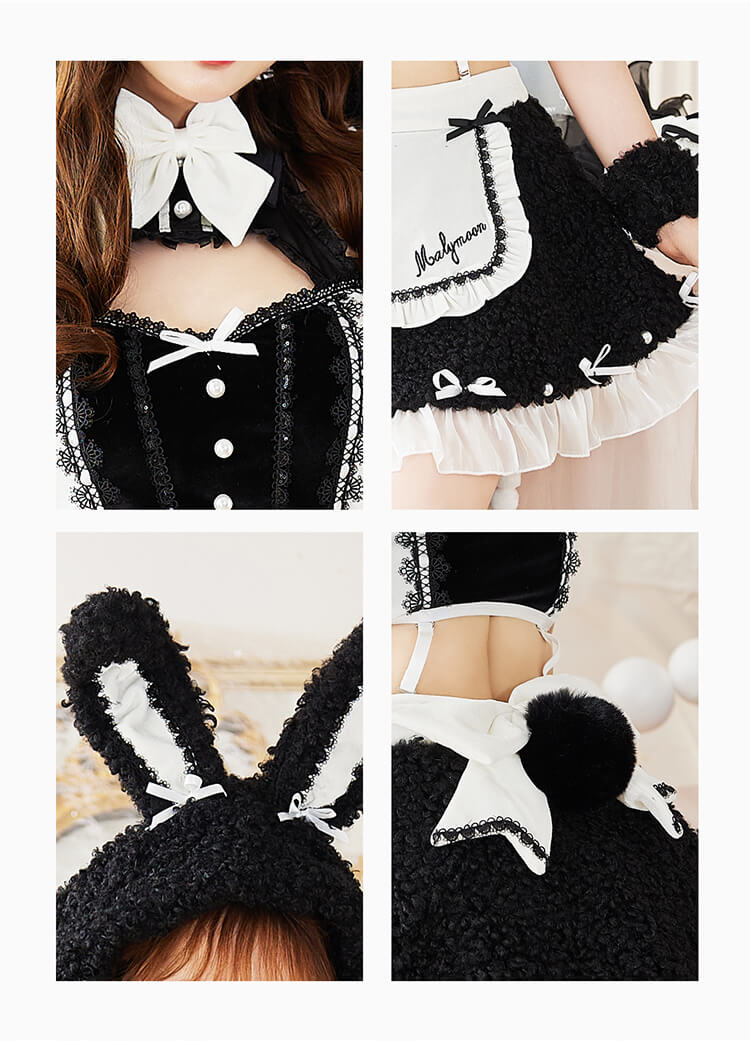 【即日発送】ふわふわホイップバニーメイド《ハロウィンコスプレ8点セット》【vanityME. × Malymoon】【CS25041】