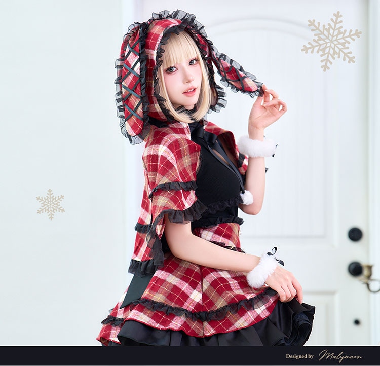 【Malymoon/マリームーン】バニーサンタ 1～3営業日で発送】チェッククロスバニーサンタ《クリスマス