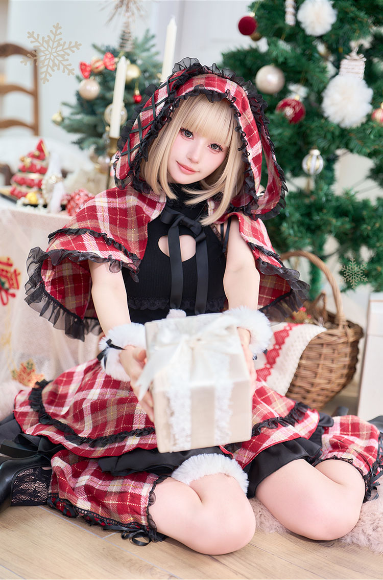 【1～3営業日で発送】【月海つくねコラボ】ホリデーチェックドールバニーサンタ《オリジナルコスプレ7点セット》【Malymoon/マリームーン】【CS25200】