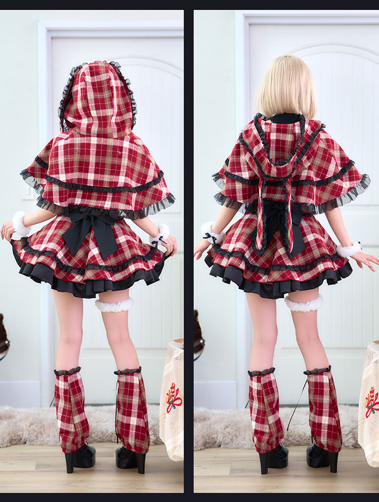 ホリデーチェックサンタ グレー【Malymoon/マリームーン】 グレー/レッドは予約】ホリデーチェックサンタ《クリスマス