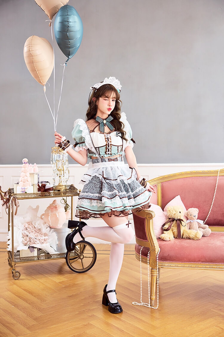 即日発送】チョコミントスイートメイド《ホワイトデーコスプレ10点
