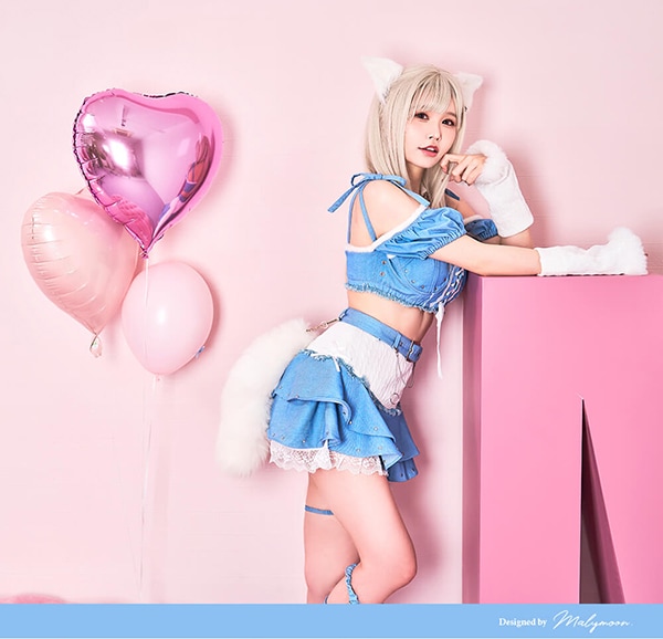 【即日発送】【五木あきらコラボ】シンデレラブルーデニムフォックス《ハロウィンコスプレ9点セット》【Malymoon/マリームーン】【10106】