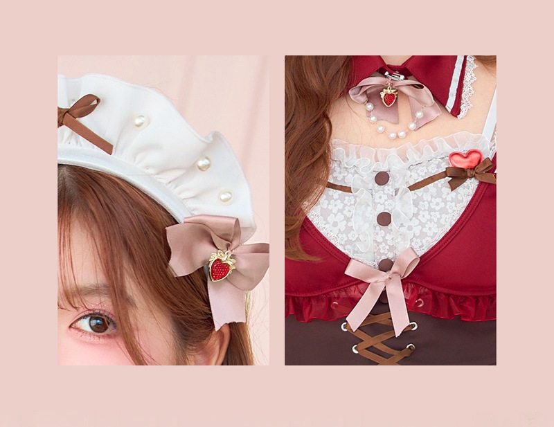 【即日発送】【景井ひな着用】キャンディベリーホイップレースメイド《バレンタインコスプレ13点セット》【Malymoon/マリームーン】【CS25164】
