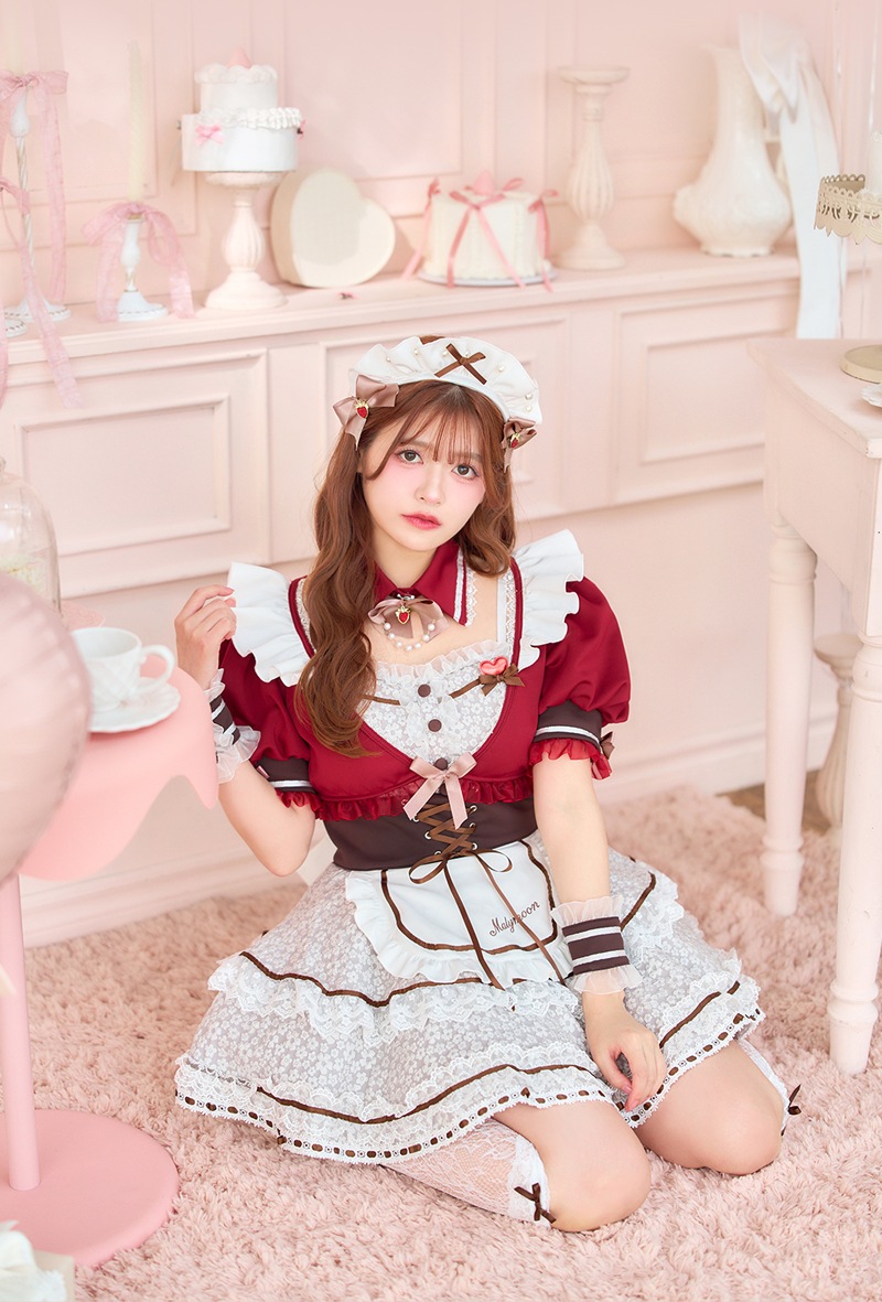 【即日発送】【景井ひな着用】キャンディベリーホイップレースメイド《バレンタインコスプレ13点セット》【Malymoon/マリームーン】【CS25164】