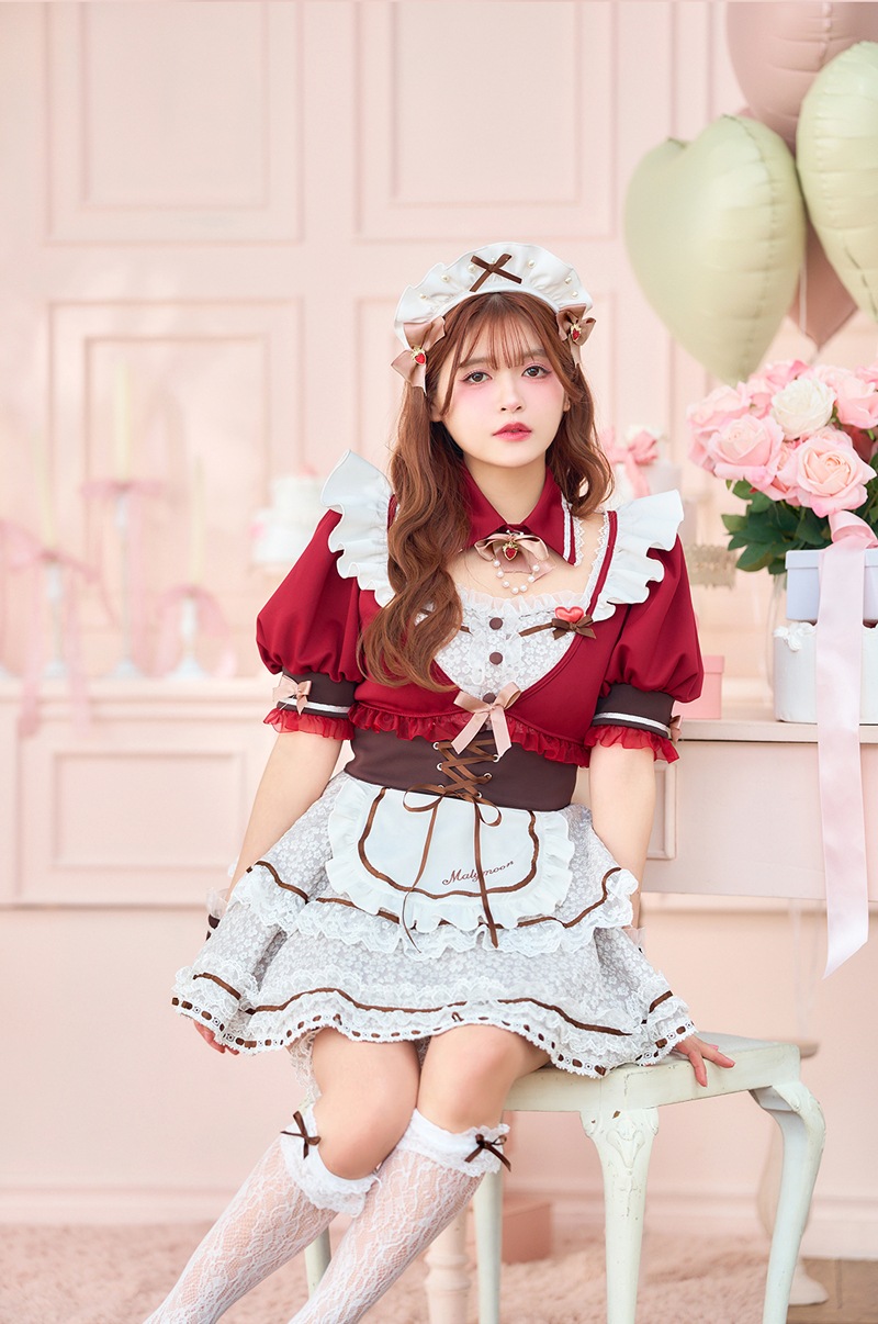 【即日発送】【景井ひな着用】キャンディベリーホイップレースメイド《バレンタインコスプレ13点セット》【Malymoon/マリームーン】【CS25164】