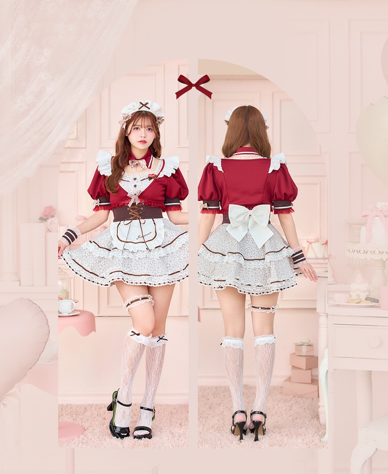【即日発送】【景井ひな着用】キャンディベリーホイップレースメイド《バレンタインコスプレ13点セット》【Malymoon/マリームーン】【CS25164】