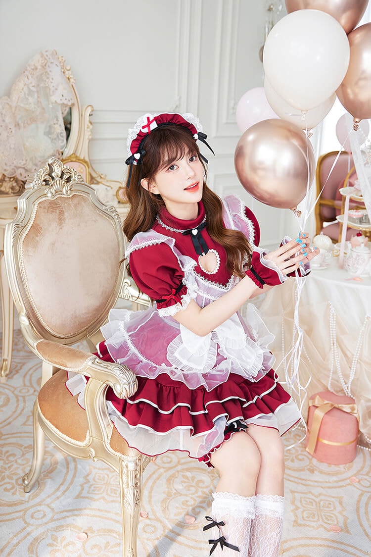 【一部予約】ラブチュールハートメイド 《オリジナルコスプレ9点セット》【Malymoon/マリームーン】【CS25158-3】