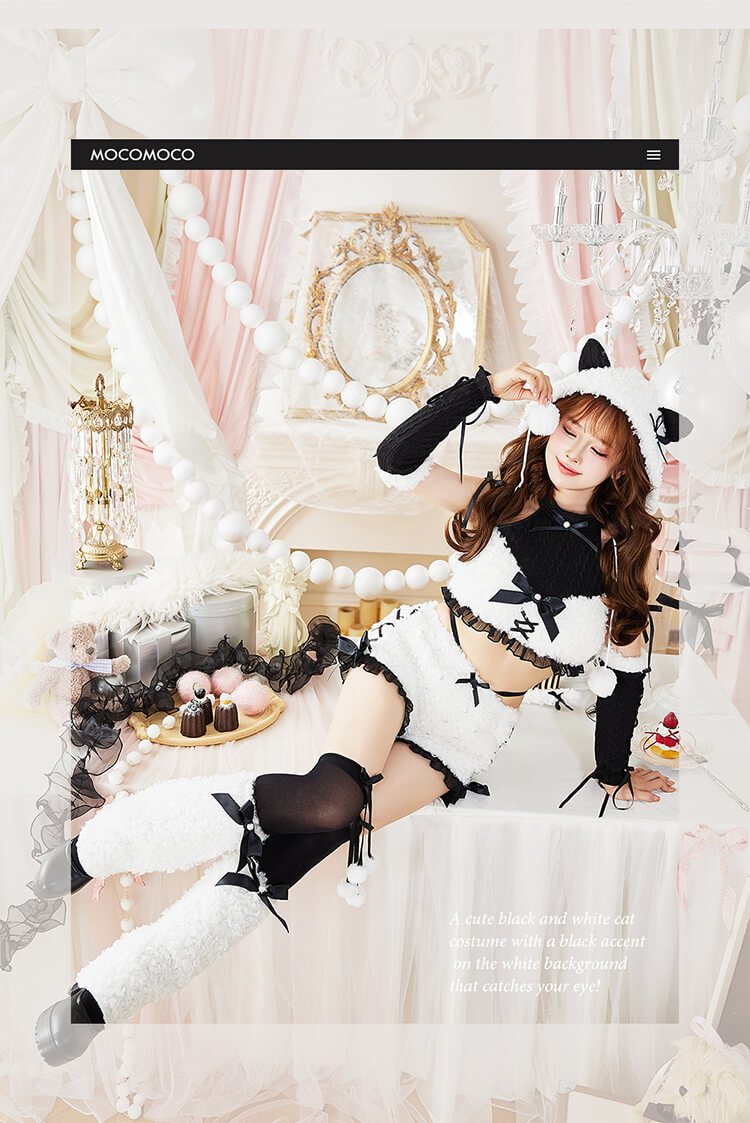 【即日発送】パールリボンフェザーニットキャット《ハロウィンコスプレ7点セット》【vanityME. × Malymoon】【CS25036】